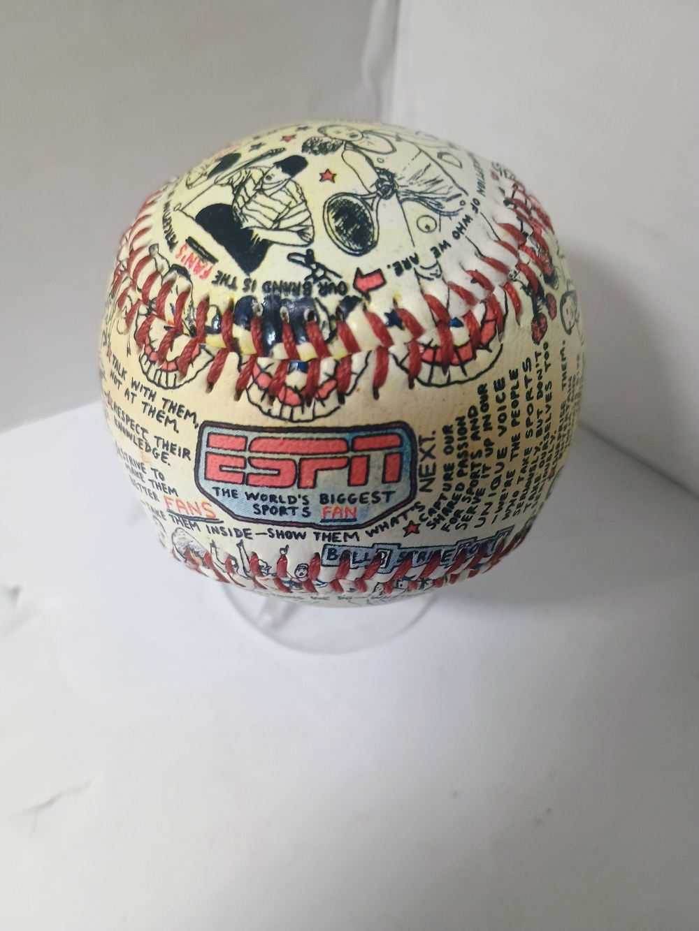 ESPN THE WORLD'S BIGGEST SPORTS FAN EMPLOYEE BASEBALL RARE VINTAGE